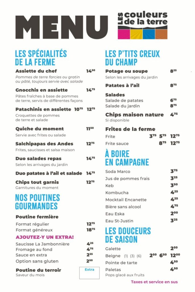 Menu Resto-fermier 2026